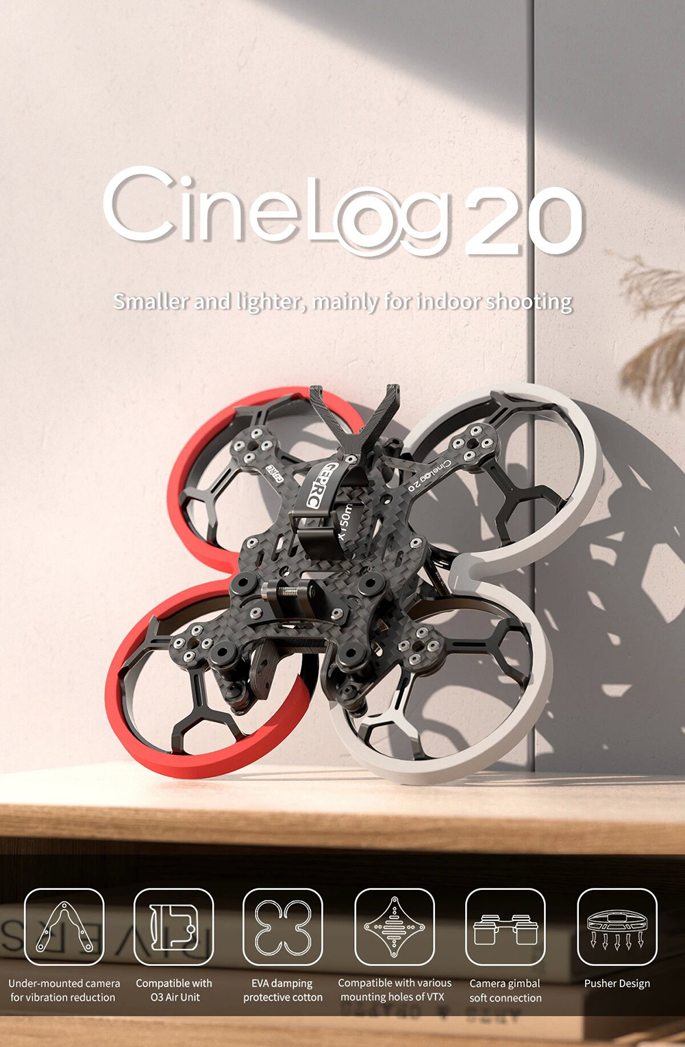 GEPRC-CL20-100mm-Radstand-2-Zoll-Rahmenkit--Austausch-des-Bodenplatten-AIO-Arms-fuumlr-Cinelog20-DJI-2011919-2